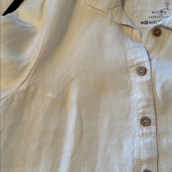 notPERFECTLINEN Marle Classic Cream Linen Shirt - Picture 5 of 6